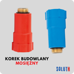 Korek budowlany mosiężny , czerwony niebieski